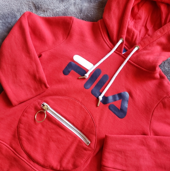 Fila Sweaters - FILA × Pierre Cardin | red hoodie / sweatshirt